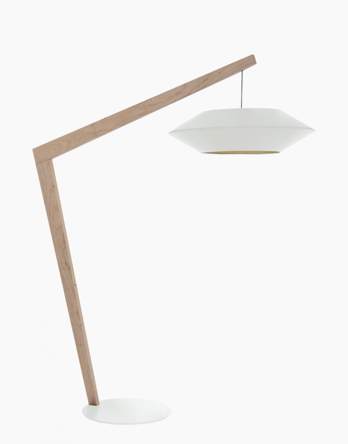 Lampadaire design et moderne en bois naturel et métal. Par Cyril Gorin pour Flam and Luce. Référence : LMP.B1151.VC-W3 Disponible Toulouse