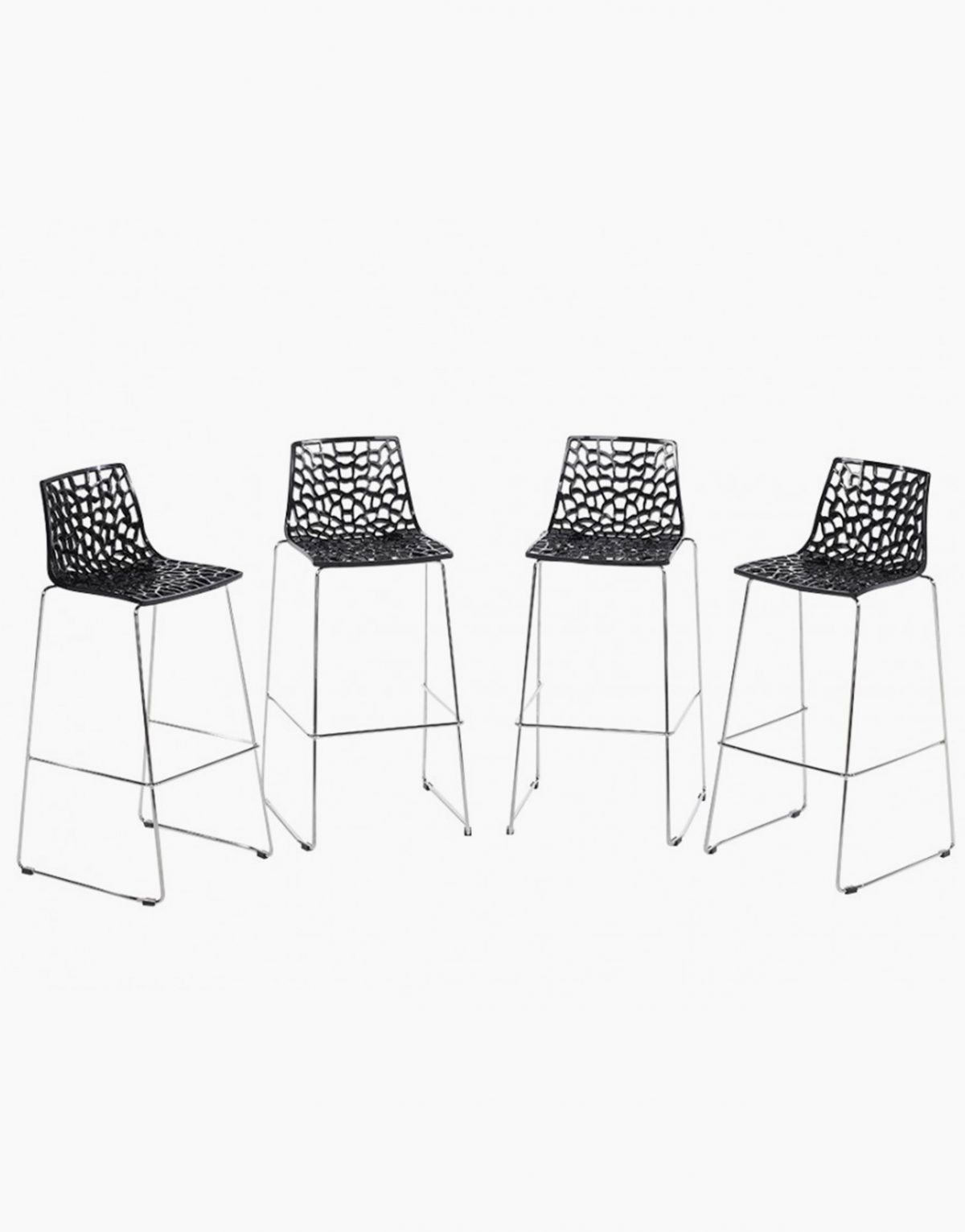 Tabourets de bar Spider NOIR - lot de 4