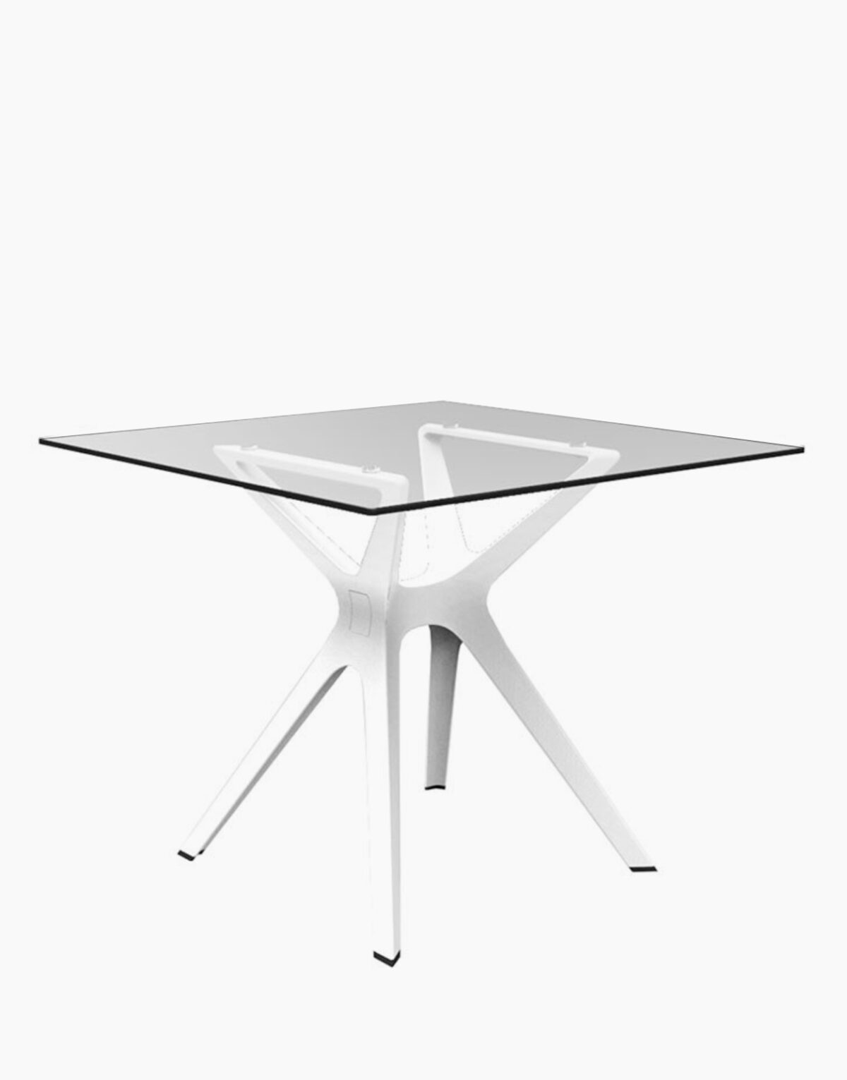 Acheter la Table carrée Vela plateau en verre phénolique compact de la Marque Resol. Une solution Design pour les restaurants, hôtels, agence architecte, airbnb