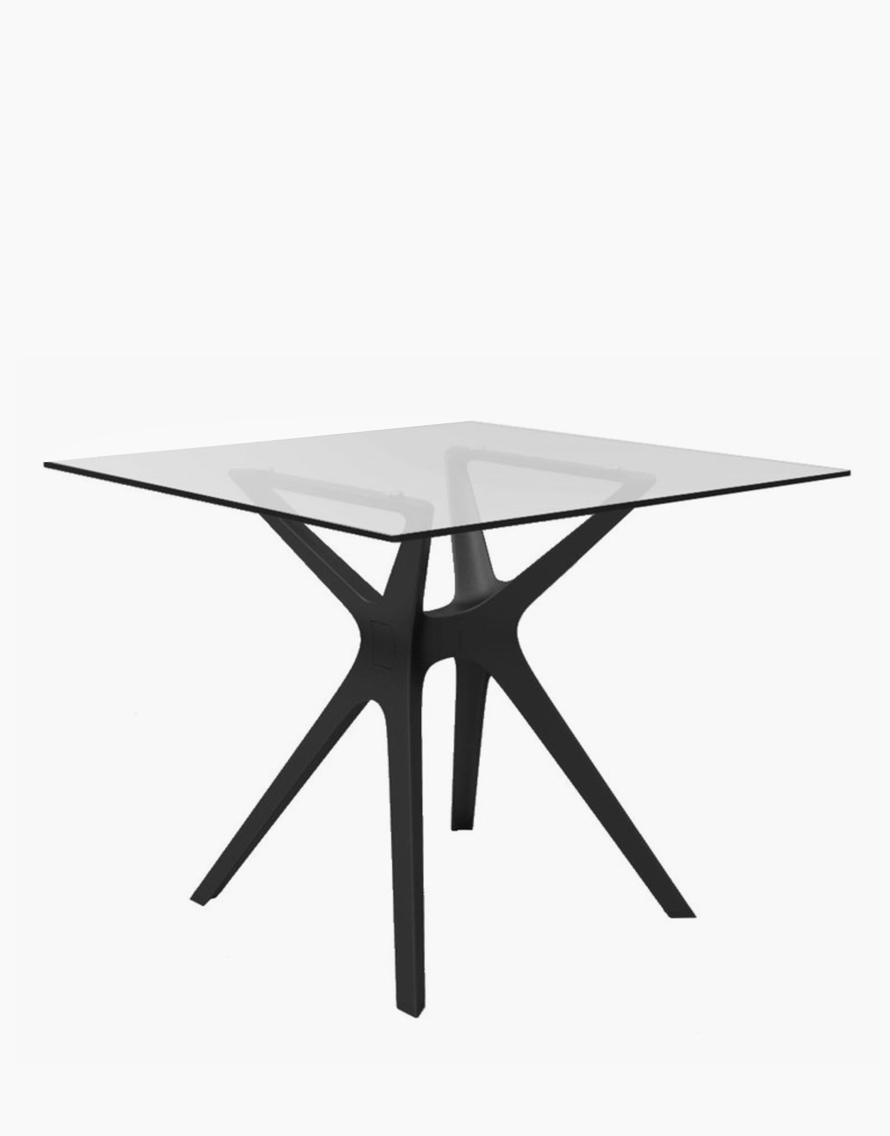 Acheter la Table carrée Vela plateau en verre phénolique compact de la Marque Resol. Une solution Design pour les restaurants, hôtels, agence architecte, airbnb
