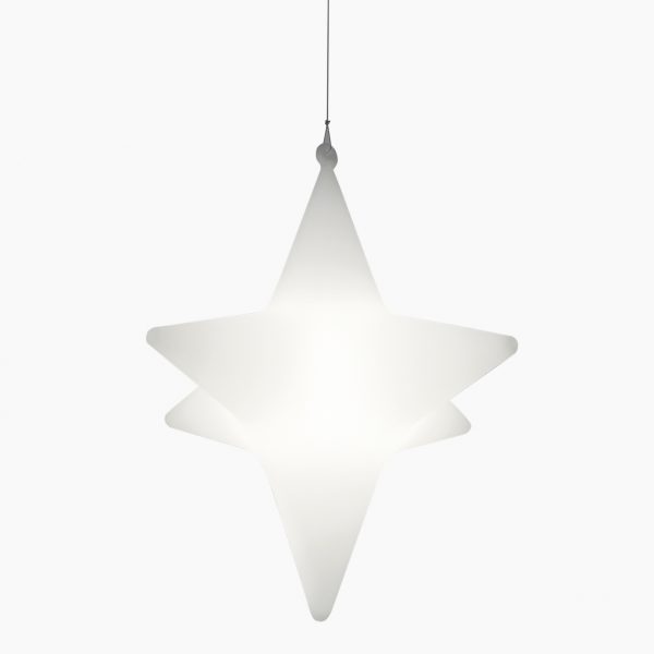 Cette suspension poétique créera une ambiance exceptionnelle dans les espaces privés comme publics avec l'étoile lumineuse qui diffuse une lumière douce.