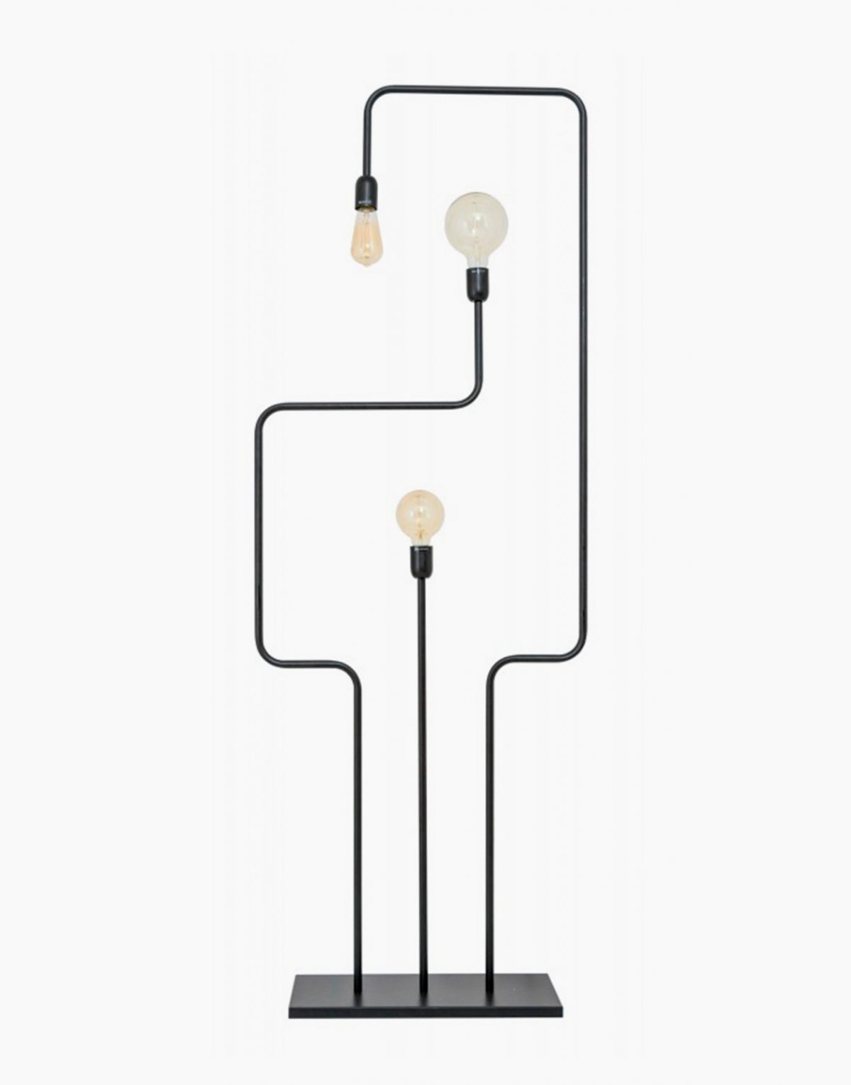 Lampadaire en métal noir Graphic 3 de Flam and Luce. Référence : LMP.M0702/K1M Disponible chez Solution Design proche de Toulouse au Fauga.
