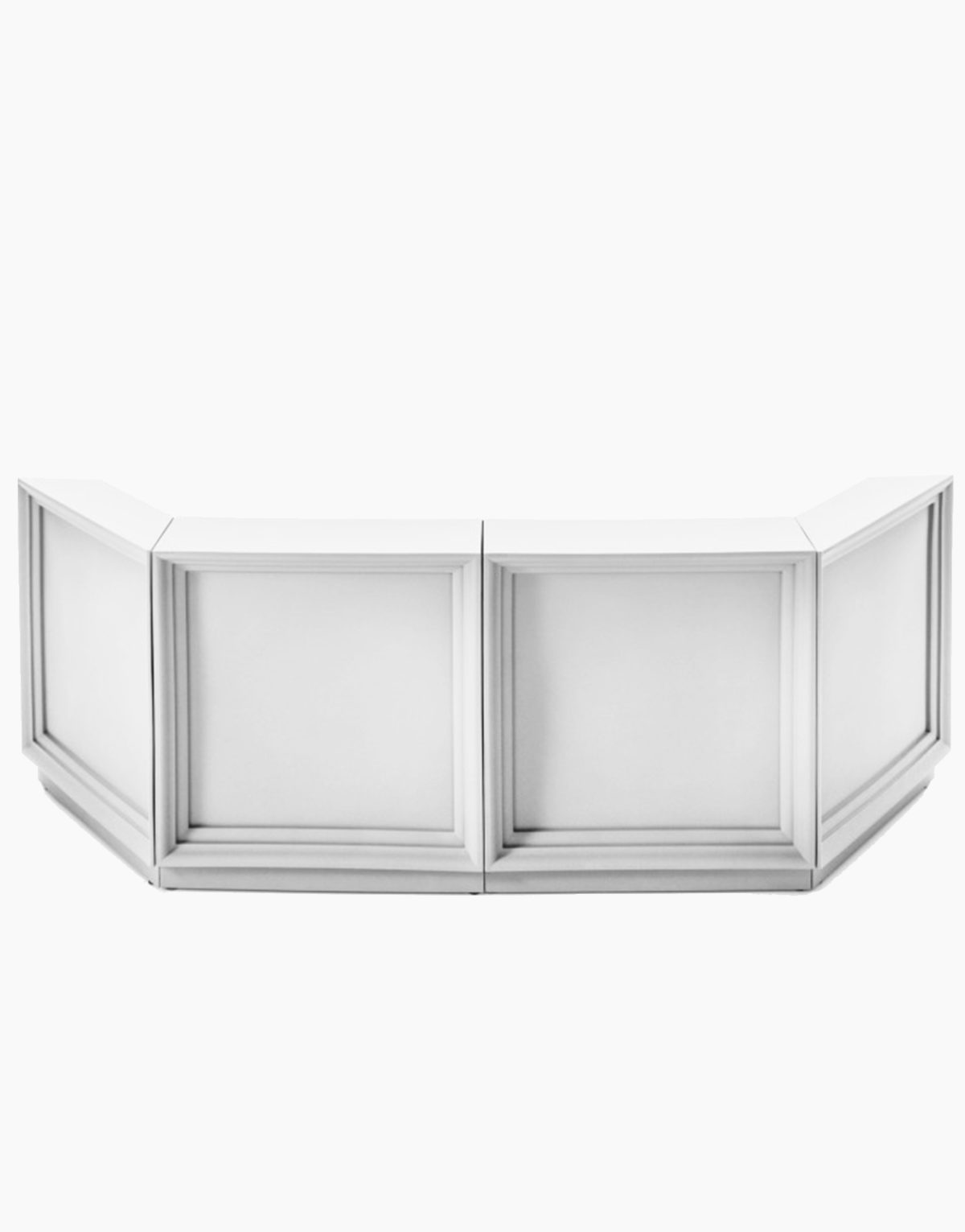 Bar Comptoir Dublin, idéal pour les soirées et événements en extérieur comme en intérieur. Ce comptoir révolutionnaire et design sert de bar, de caisses ou banques d'accueil.