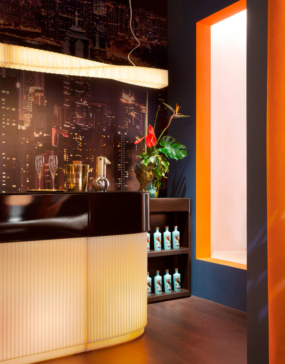 Vente Comptoir bar Cordiale module droit et angle. Extérieur et Intérieur. Lumineux. Achat de comptoir et bar chez Solution Design