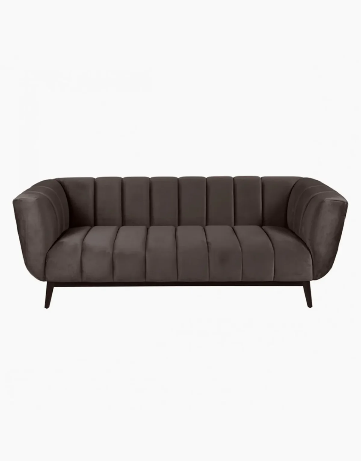 Canapé Amaro en velours gris foncé - 3 places - Mobilier Luminaire Bureau pour professionnel sof3p09
