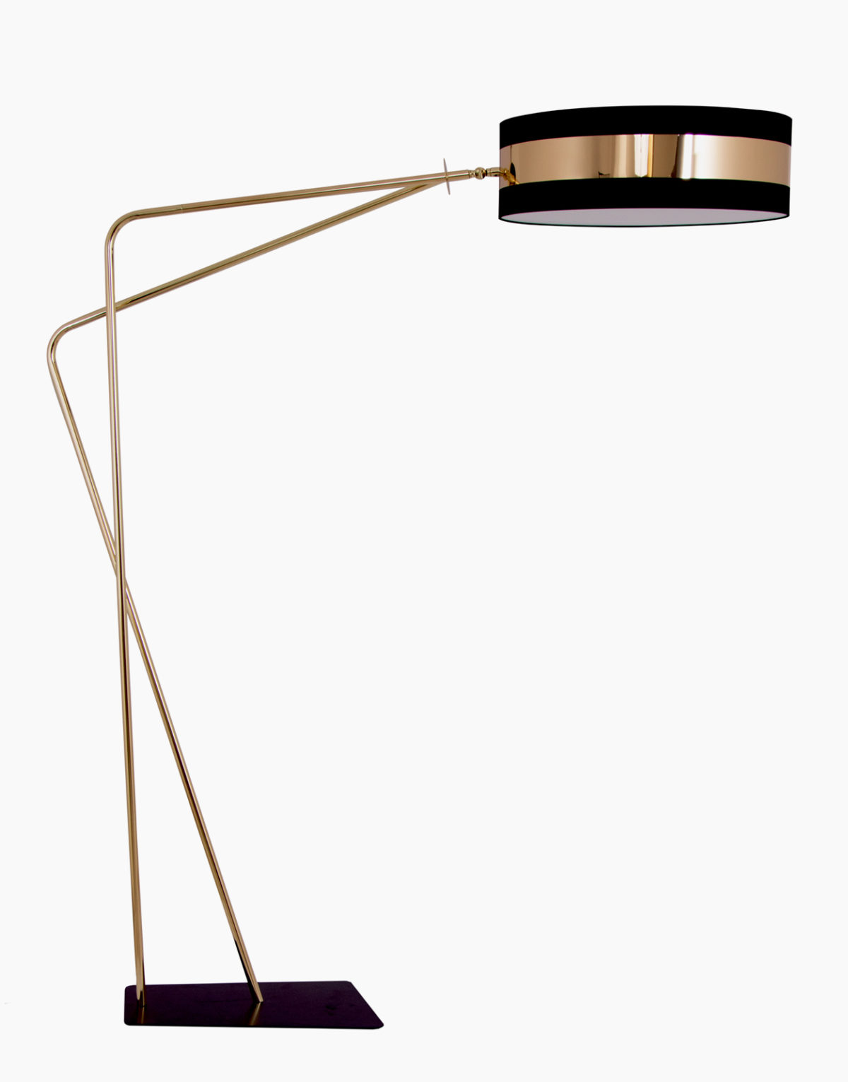Lampadaire LMP Filament noir et or en métal doré de Flam & Luce en vente chez Solution Design, designer Olivier Toulouse lumineux design