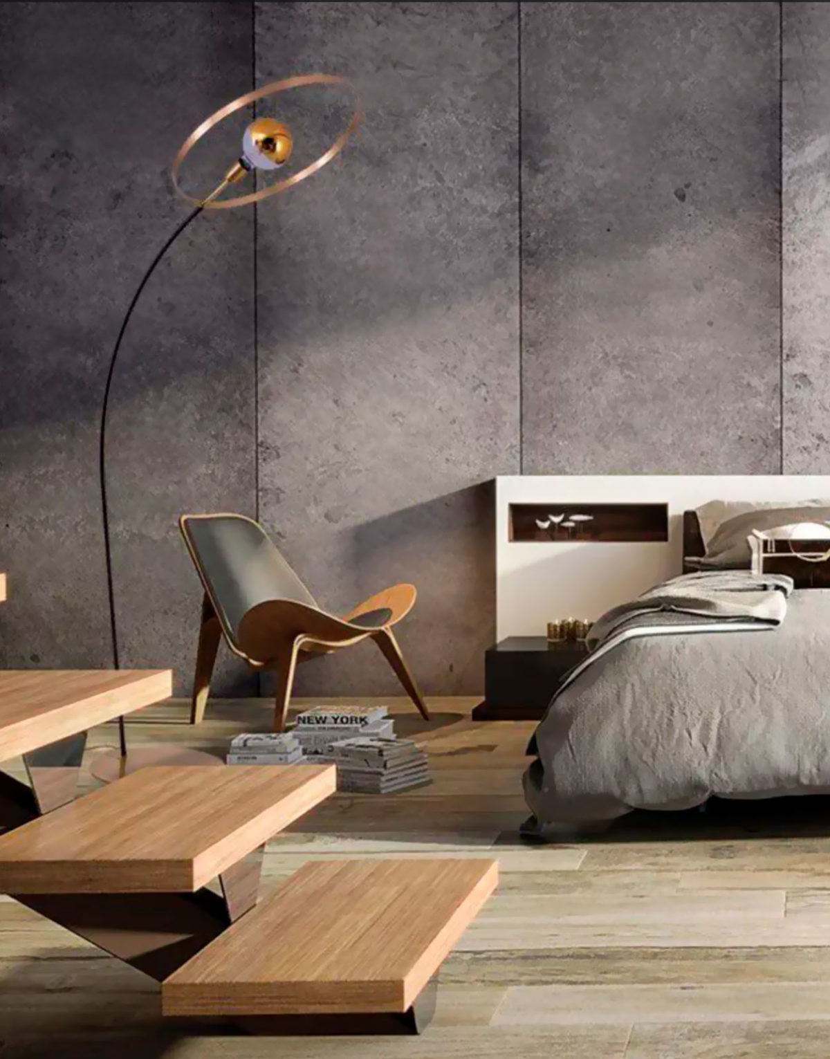 Lampadaire LMP Mytil S noir et or en métal doré de Flam & Luce en vente chez Solution Design, designer Olivier Toulouse lumineux design