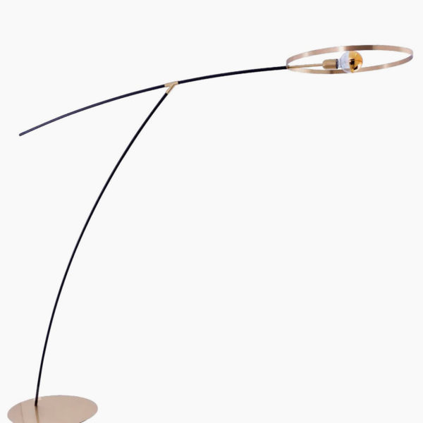 Lampadaire LMP Mytil XXL noir et or en métal doré de Flam & Luce en vente chez Solution Design, designer Olivier Toulouse lumineux design