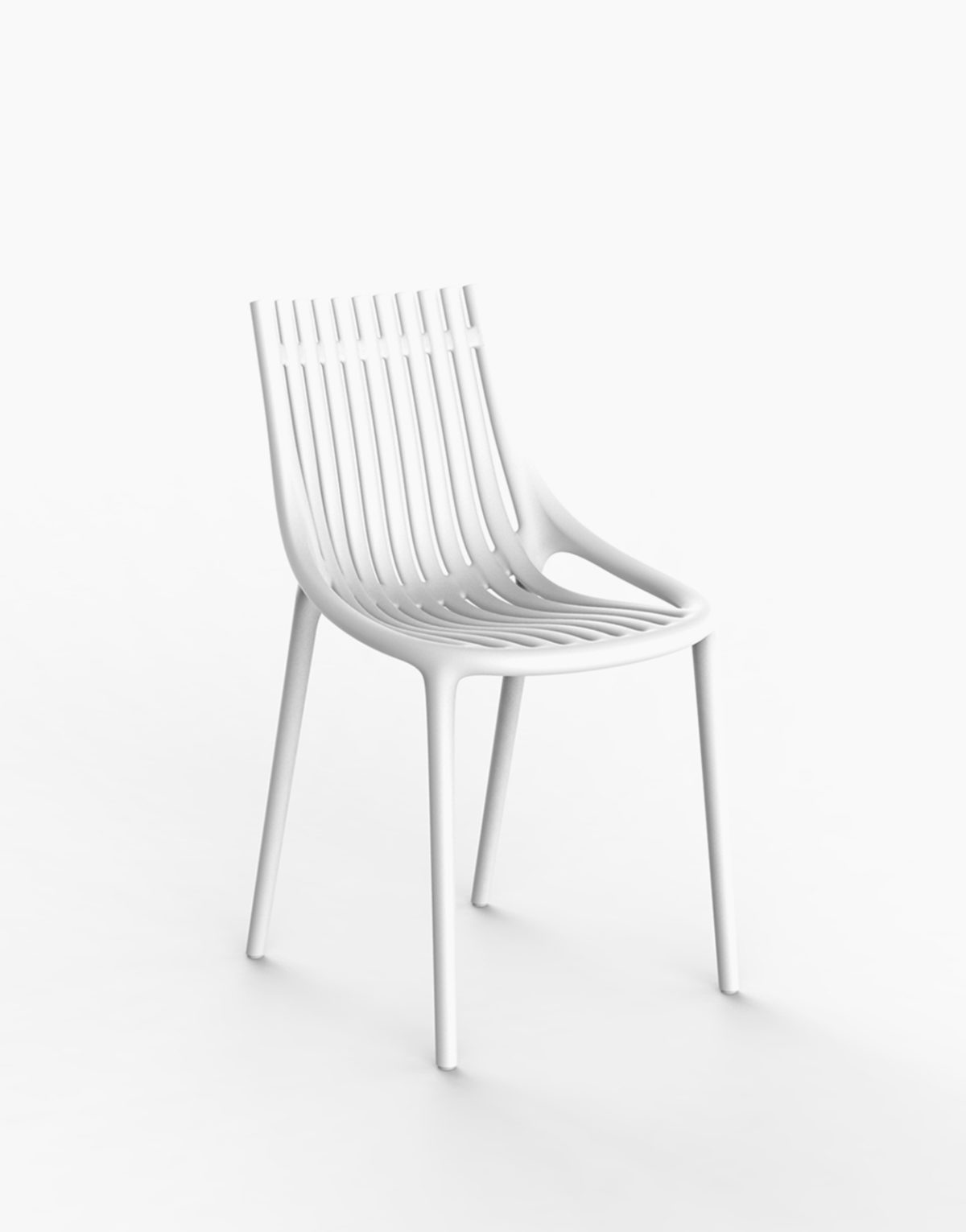 Lot de 4 chaises design Ibiza de Vondom pour l'extérieur forme ondulées designer Eugeni Quitllet Hôtel restaurant bar chic plage piscine