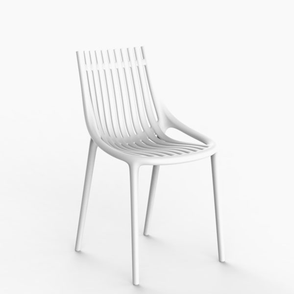 Lot de 4 chaises design Ibiza de Vondom pour l'extérieur forme ondulées designer Eugeni Quitllet Hôtel restaurant bar chic plage piscine