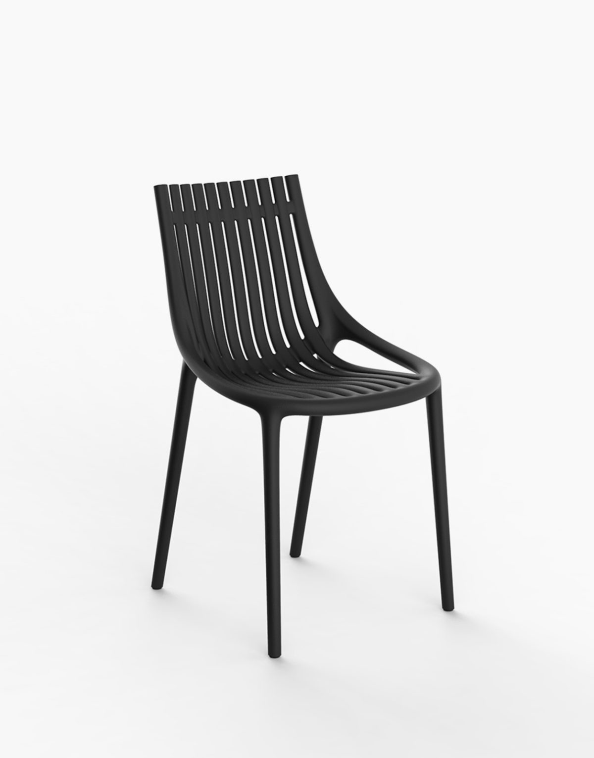 Lot de 4 chaises design Ibiza de Vondom pour l'extérieur forme ondulées designer Eugeni Quitllet Hôtel restaurant bar chic plage piscine