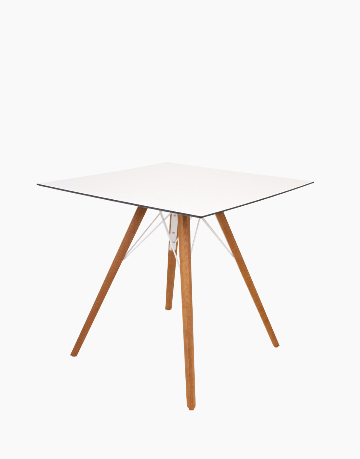 Faz wood Table à manger carrée pour 4 personnes plateau HPL pieds chêne naturel VONDOM 80x80x74 cm designer Ramon Esteve