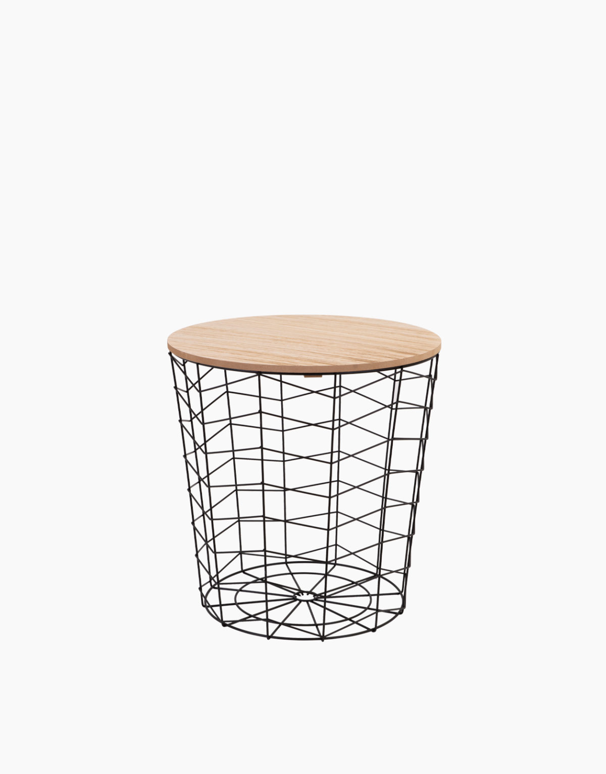 Table basse filaire bois et métal - Panier de rangement