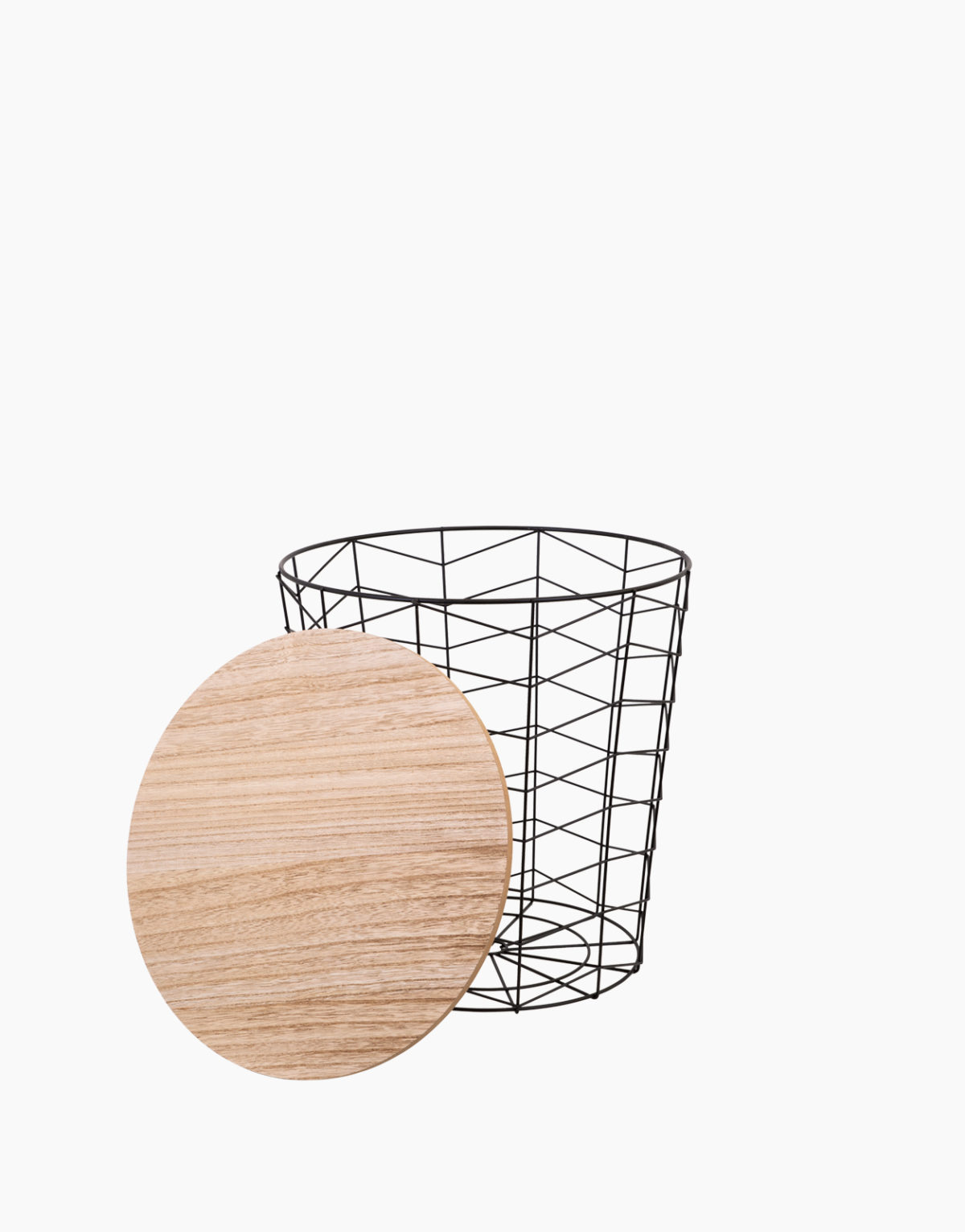 Table basse filaire bois et métal - Panier de rangement – Image 3