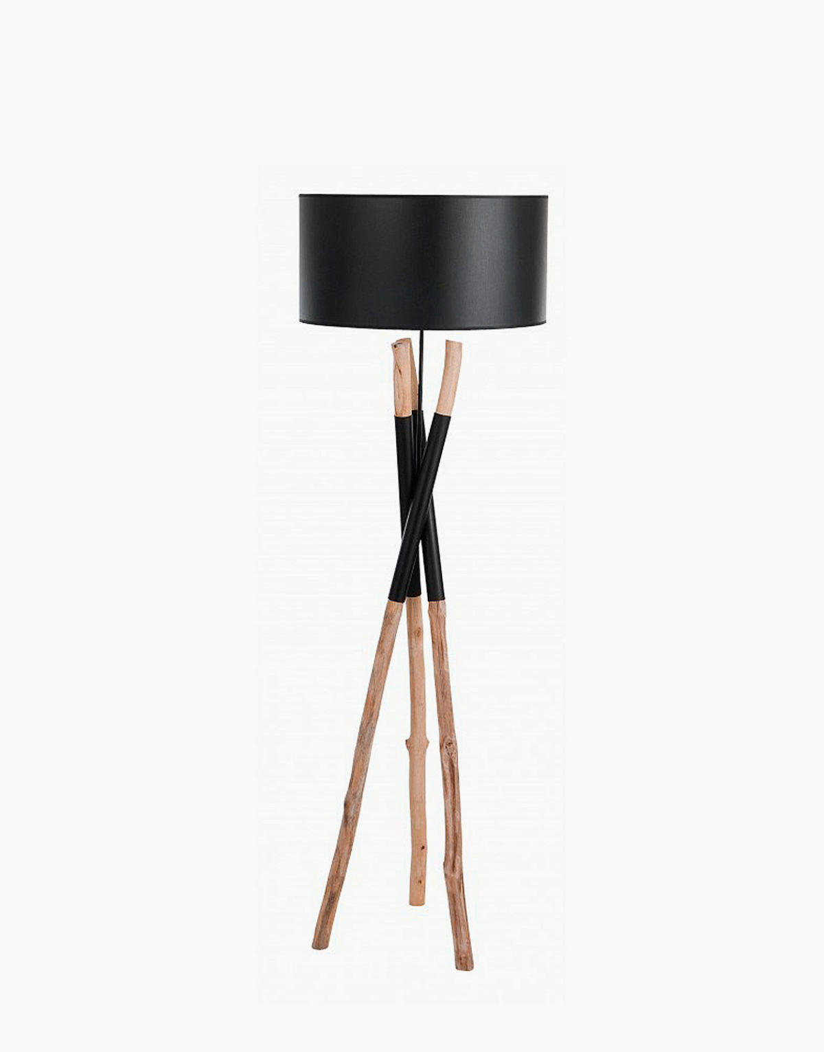 LMP.ET0395.K1 Lampadaire LMP Rangun trépied en bois bande noire luminaire solution design pour intérieur de Flam and Luce