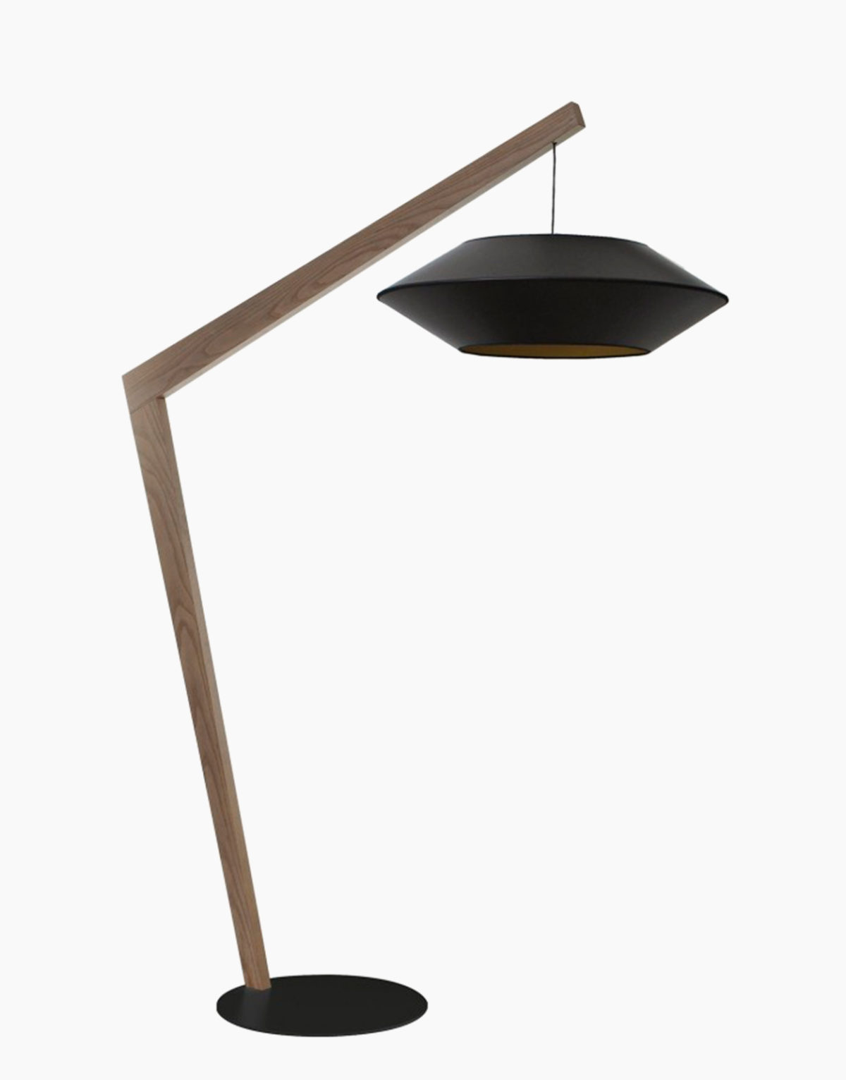 Acheter Lampadaire Ovni gris noir abat-jour noir doré Par Cyril Gorin pour Flam and Luce LMP.B1151.FXG-K1 Luminaire professionnel design Toulouse