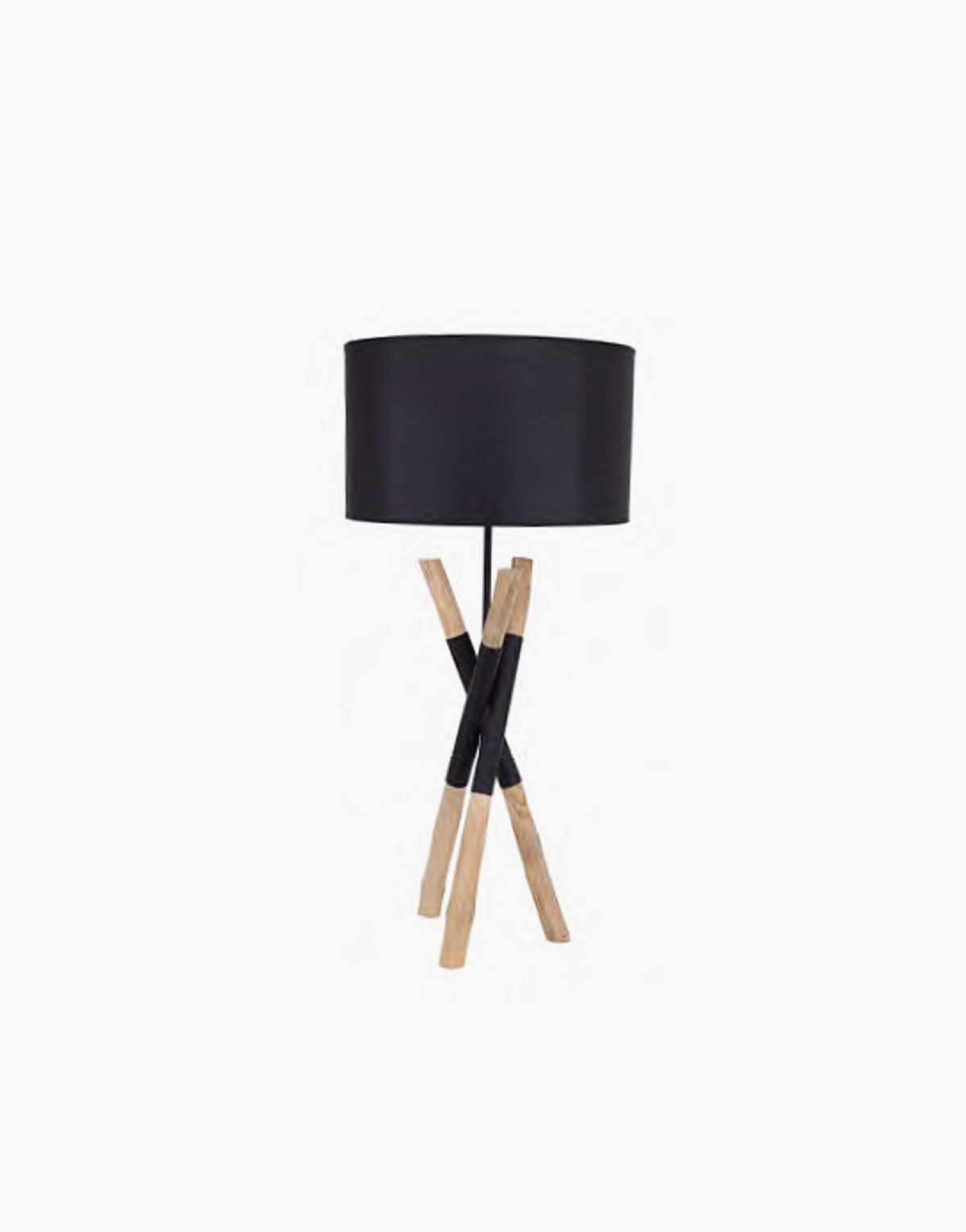 L.ET0397.K1 lampe de table LMP Rangun trépied en bois bande noire luminaire solution design pour intérieur de la marque Flam and Luce