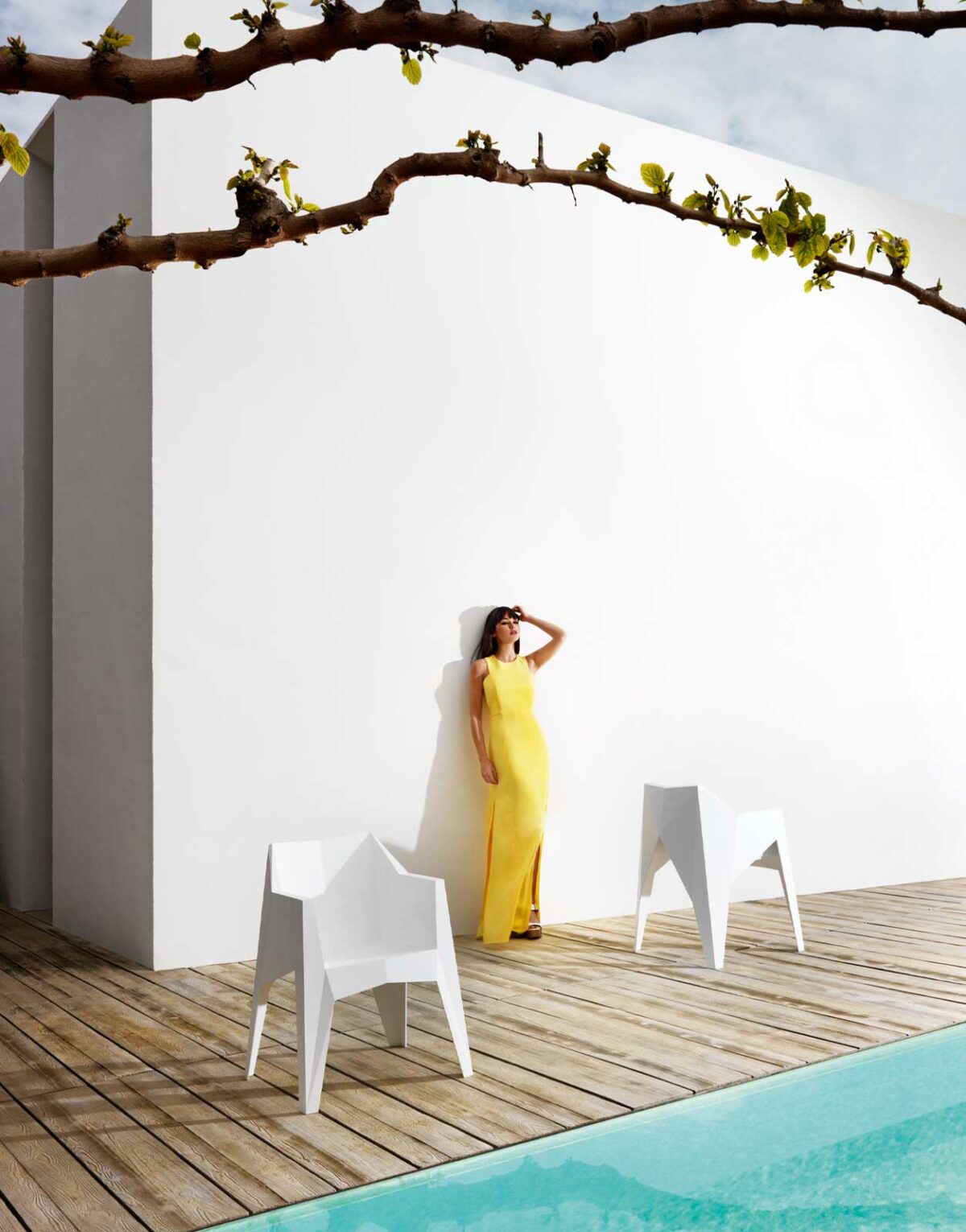 Lot de 4 fauteuil Voxel de Vondom conçu par le designer Karim Rashid. Solution Design mobilier design intérieur extérieur pour professionnel