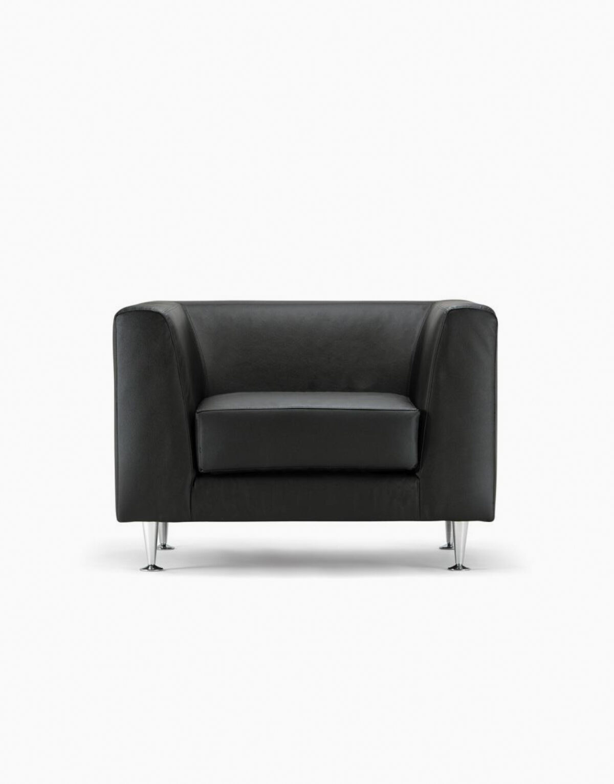 Acheter Fauteuil d'accueil entrée salon agence en cuir noir de qualité Solution Design Toulouse Vente aux professionnels