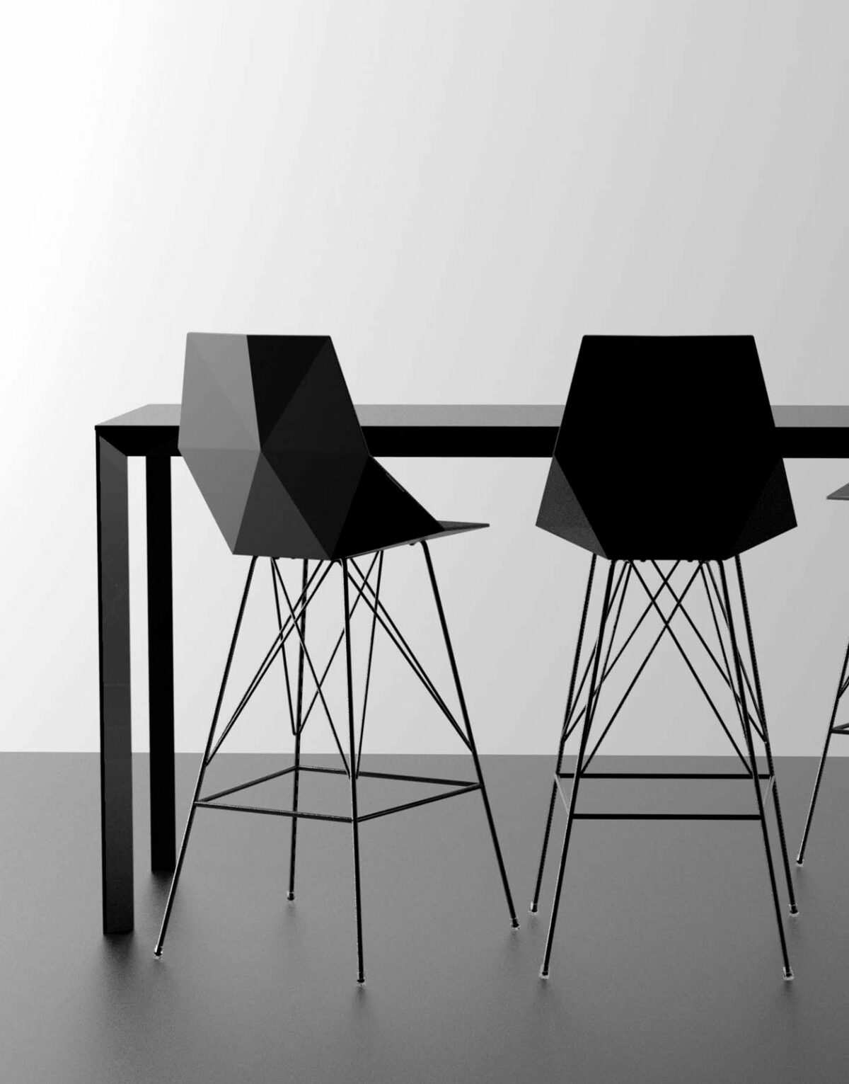 Tabouret de bar Faz – chaise haute intérieur et extérieur – Lot de 4 - Marque Vondom – Image 2