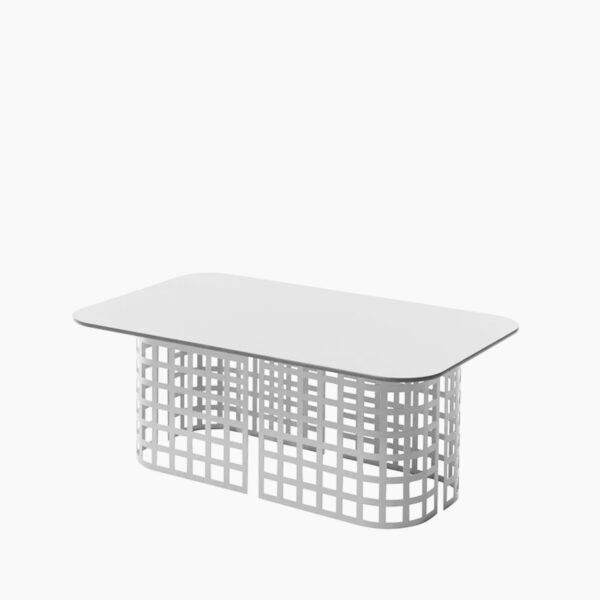 Table basse Mara rectangulaire blanche - intérieur et extérieur