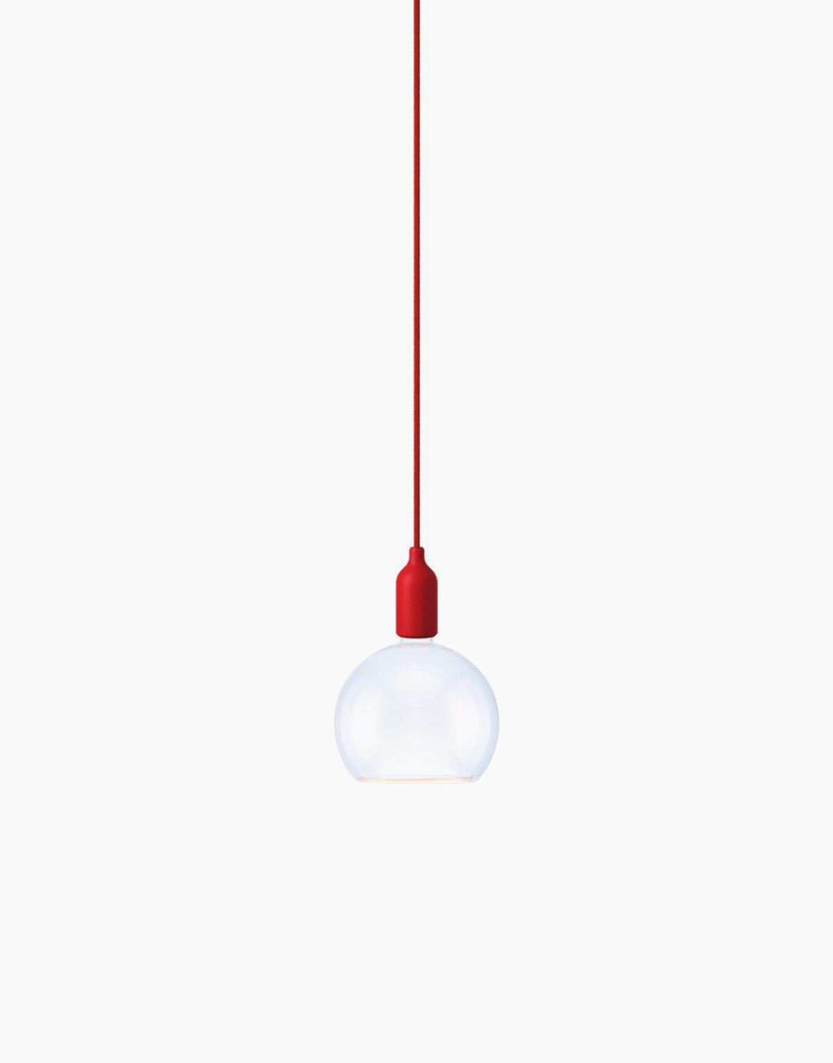 Acheter Suspension colorée en silicone Créative Cable avec câble textile rouge avec ampoule Segula