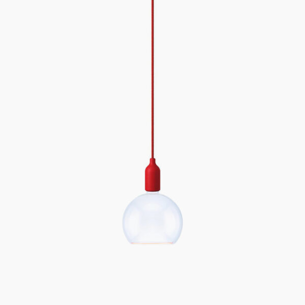 Acheter Suspension colorée en silicone Créative Cable avec câble textile rouge avec ampoule Segula