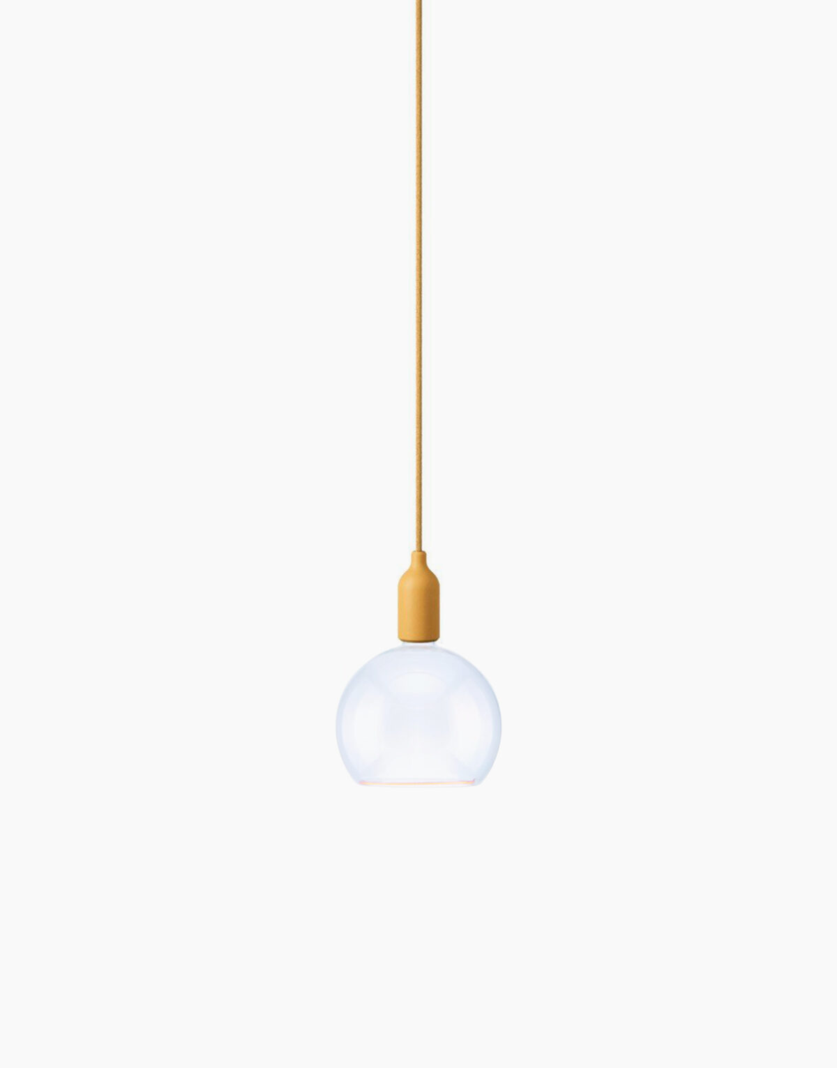 Acheter Suspension colorée en silicone Créative Cable avec câble textile moutarde avec ampoule Segula